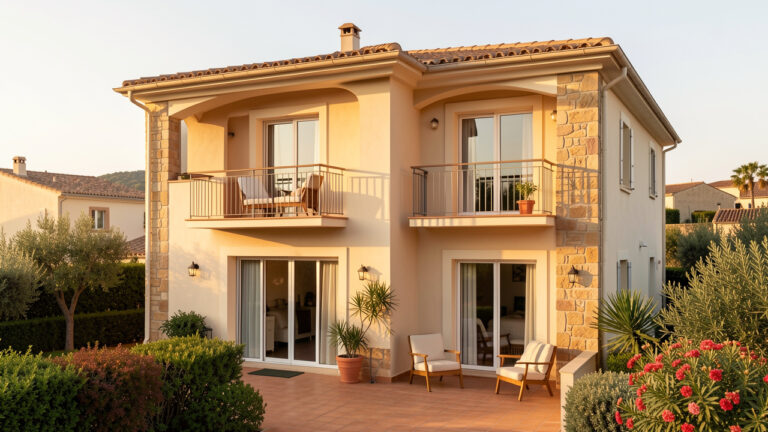 Duplex sur deux niveaux avec terrasse et balcon, dans un cadre résidentiel méditerranéen au Muy, dans l’est du Var.