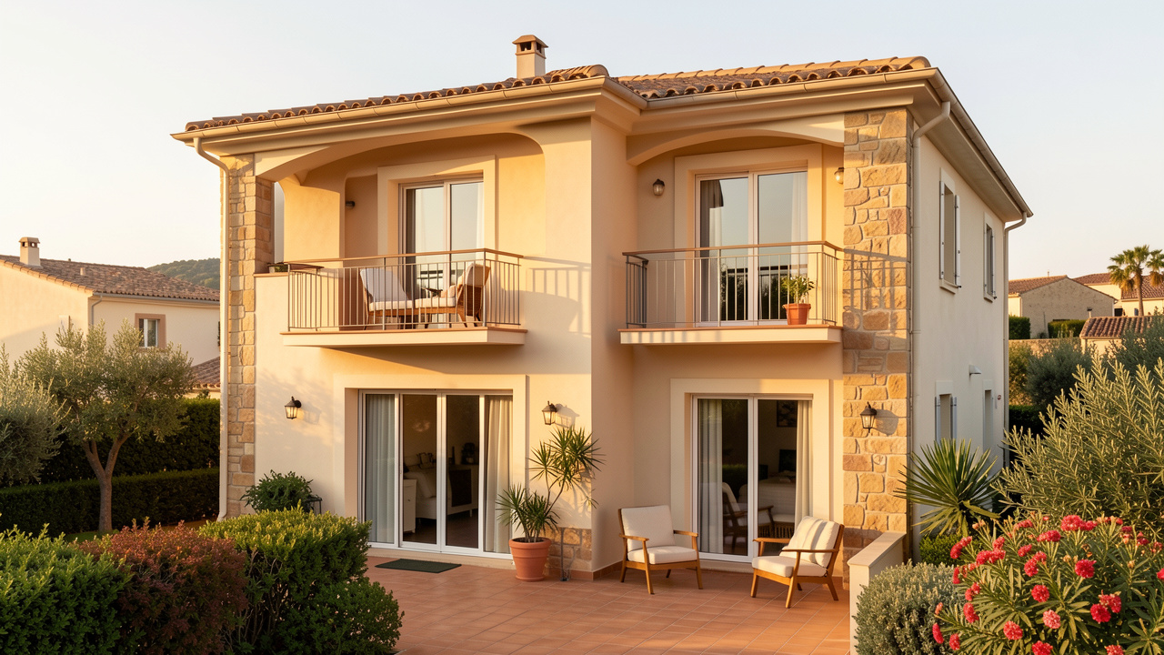 Duplex sur deux niveaux avec terrasse et balcon, dans un cadre résidentiel méditerranéen au Muy, dans l’est du Var.