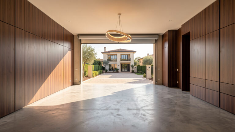 Garage privé haut de gamme attenant à une résidence de prestige dans l’est du Var, avec des finitions élégantes et une lumière méditerranéenne.