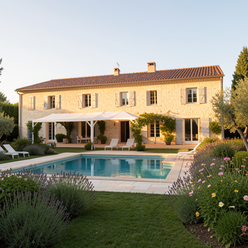 Villa provençale de six pièces avec piscine, terrasse ombragée et jardin méditerranéen près de Puget-sur-Argens.